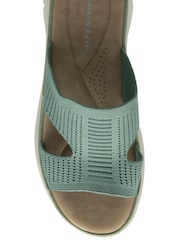 Dunlop Green Elasticated Mules Wedge Sandals - Image 4 of 4