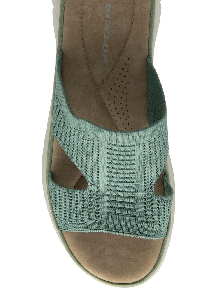 Dunlop Green Elasticated Mules Wedge Sandals - Image 4 of 4