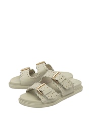 Dunlop Green Twin Strap Buckle Footbed Sandals - Image 2 of 4