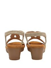 Dunlop Gold Tear-Drop Wedge Elasticated Sandals - Image 3 of 4
