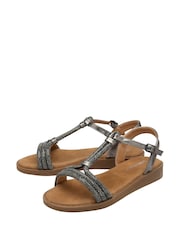 Dunlop Grey T-Bar Buckle Sandals - Image 2 of 4