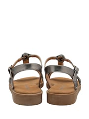 Dunlop Grey T-Bar Buckle Sandals - Image 3 of 4