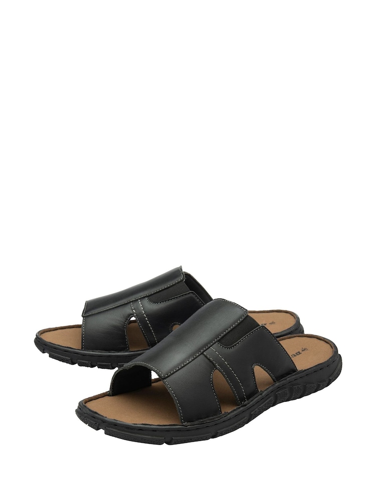Dunlop Black Mens Leather Mules - Image 2 of 4