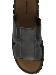 Dunlop Black Mens Leather Mules - Image 4 of 4