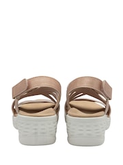 Dunlop Pink Multi Elasticated Strap Wedge Sandals - Image 3 of 4
