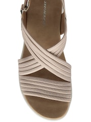 Dunlop Pink Multi Elasticated Strap Wedge Sandals - Image 4 of 4