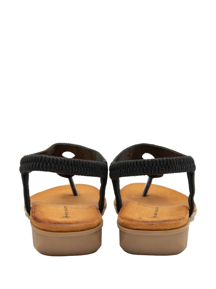 Dunlop Black Tear-Drop Sandals - Image 2 of 3