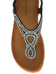 Dunlop Black Tear-Drop Sandals - Image 3 of 3