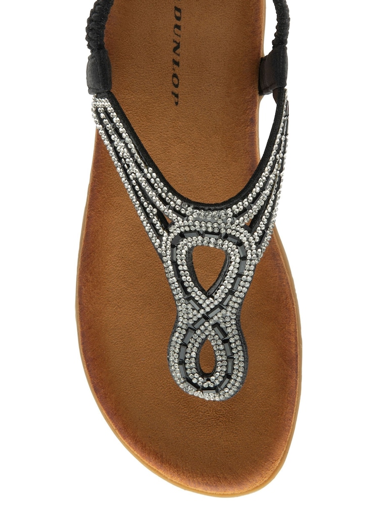Dunlop Black Tear-Drop Sandals - Image 3 of 3