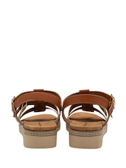 Dunlop Brown Twin Strap T-Bar Buckle Sandals - Image 3 of 4