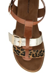 Dunlop Brown Twin Strap T-Bar Buckle Sandals - Image 4 of 4