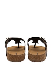 Dunlop Brown Mens Toe-Post Leather Mules - Image 3 of 4