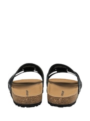 Dunlop Black Leather Multi-Strap Mules Sandals - Image 3 of 4