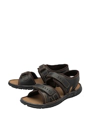Dunlop Brown Mens Leather Twin Strap Sandals - Image 2 of 4