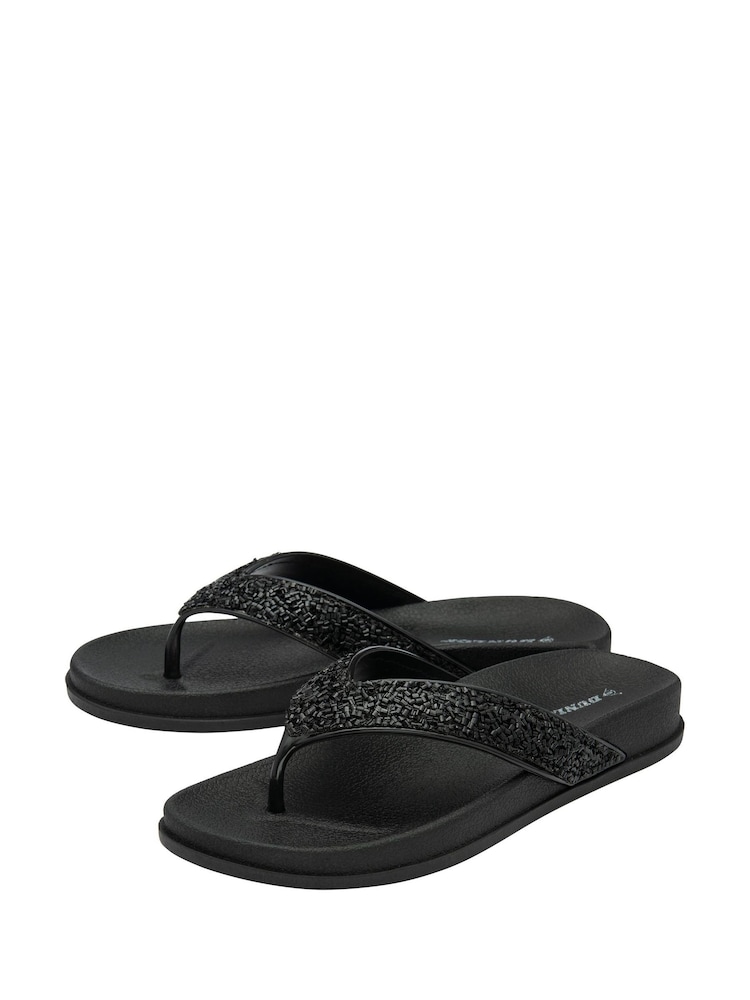 Dunlop Black Toe-Post Sandals - Image 2 of 4