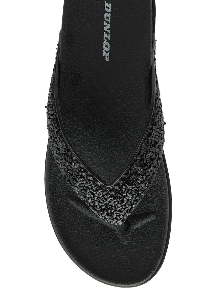 Dunlop Black Toe-Post Sandals - Image 4 of 4