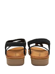 Dunlop Black Tear-Drop Elasticated Sandals - Image 3 of 4