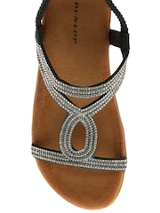 Dunlop Black Tear-Drop Elasticated Sandals - Image 4 of 4