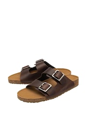 Dunlop Brown Mens Leather Mules - Image 2 of 4