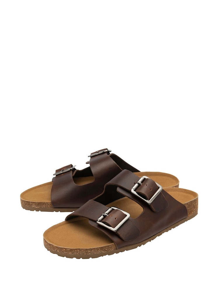 Dunlop Brown Mens Leather Mules - Image 2 of 4