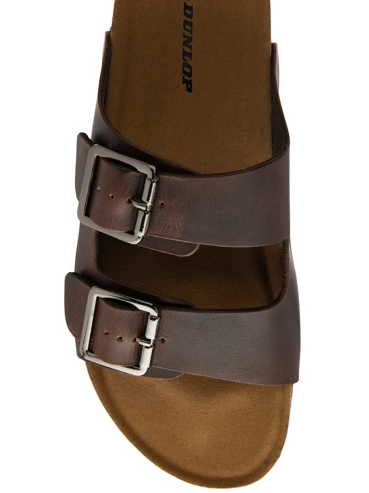 Dunlop Brown Mens Leather Mules - Image 4 of 4