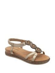 Dunlop Gold T-Bar Elasticated Sandals - Image 1 of 4