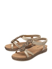 Dunlop Gold T-Bar Elasticated Sandals - Image 2 of 4
