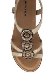 Dunlop Gold T-Bar Elasticated Sandals - Image 4 of 4
