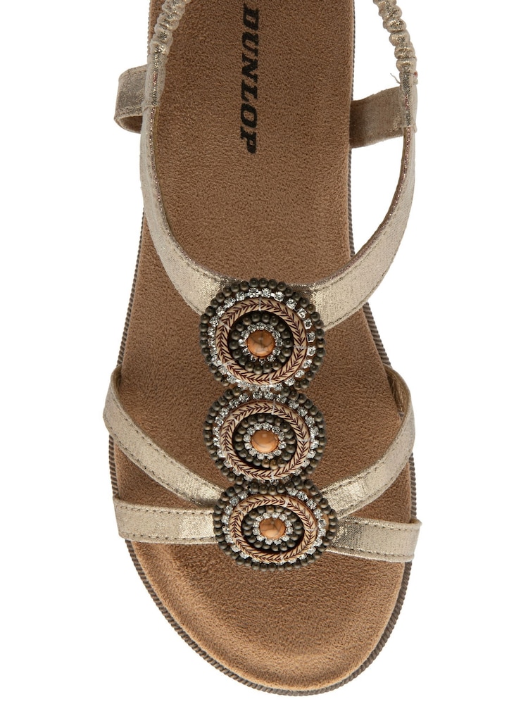 Dunlop Gold T-Bar Elasticated Sandals - Image 4 of 4