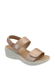 Dunlop Pink Twin Strap Touch Fasten Wedge Sandals - Image 1 of 4