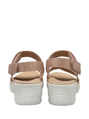 Dunlop Pink Twin Strap Touch Fasten Wedge Sandals - Image 3 of 4