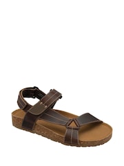 Dunlop Brown Mens Leather Sandals - Image 1 of 4