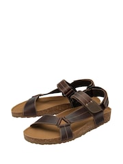 Dunlop Brown Mens Leather Sandals - Image 2 of 4