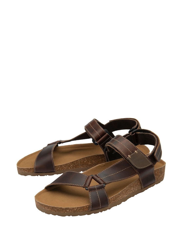 Dunlop Brown Mens Leather Sandals - Image 2 of 4