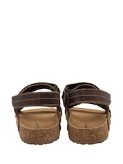 Dunlop Brown Mens Leather Sandals - Image 3 of 4