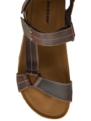Dunlop Brown Mens Leather Sandals - Image 4 of 4