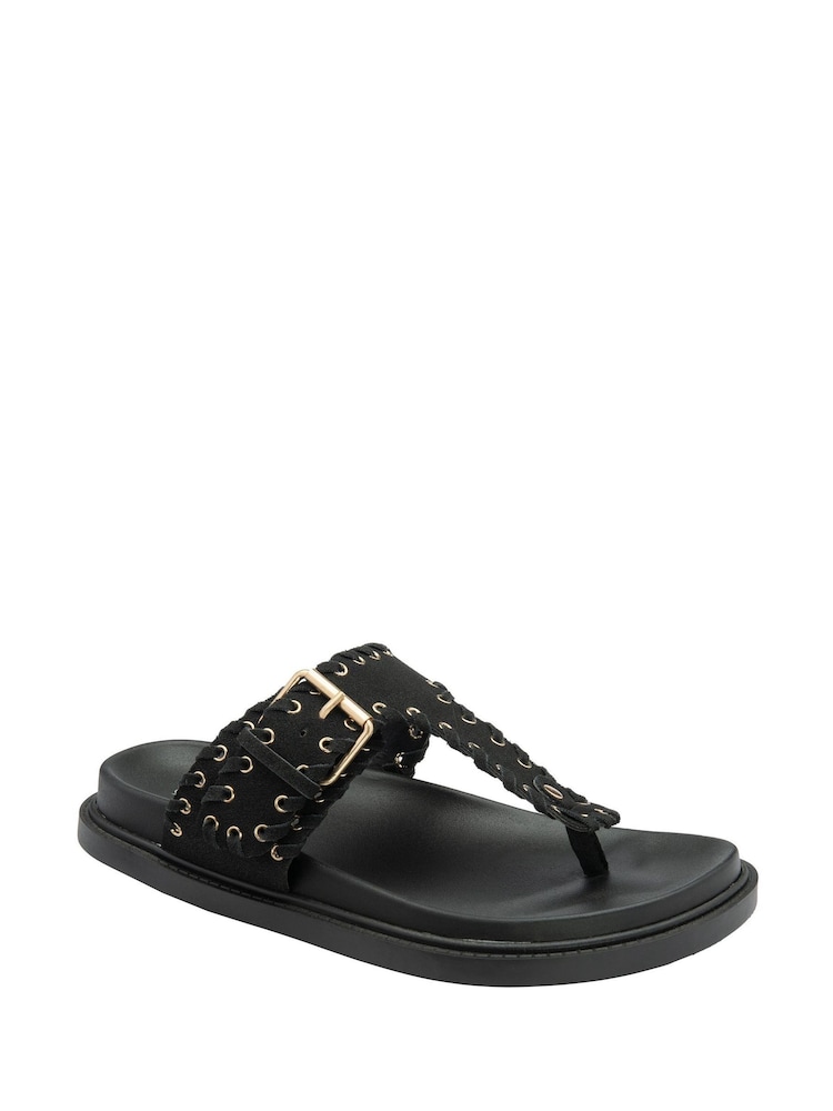 Dunlop Black Toe-Post Footbed Sandals - Image 1 of 4