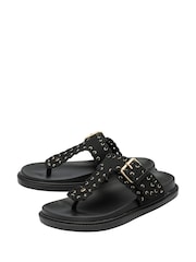 Dunlop Black Toe-Post Footbed Sandals - Image 2 of 4