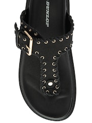 Dunlop Black Toe-Post Footbed Sandals - Image 4 of 4
