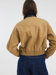 River Island куртка-пилот из 100хлопка с воротником из искусственной кожи River Island - Изображение 3 из 6