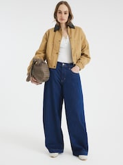River Island куртка-пилот из 100хлопка с воротником из искусственной кожи River Island - Изображение 4 из 6