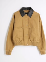 River Island куртка-пилот из 100хлопка с воротником из искусственной кожи River Island - Изображение 5 из 6