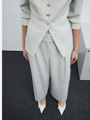 River Island Grey High Waisted Wide Leg Trousers - Image 1 of 4