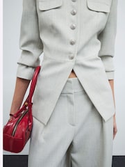 River Island Grey High Waisted Wide Leg Trousers - Image 4 of 4