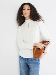 River Island Cream Floral Applique Blouse - Image 1 of 6
