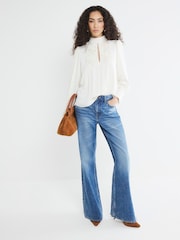 River Island Cream Floral Applique Blouse - Image 3 of 6