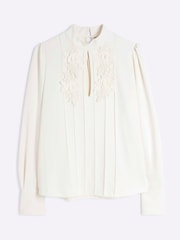 River Island Cream Floral Applique Blouse - Image 5 of 6