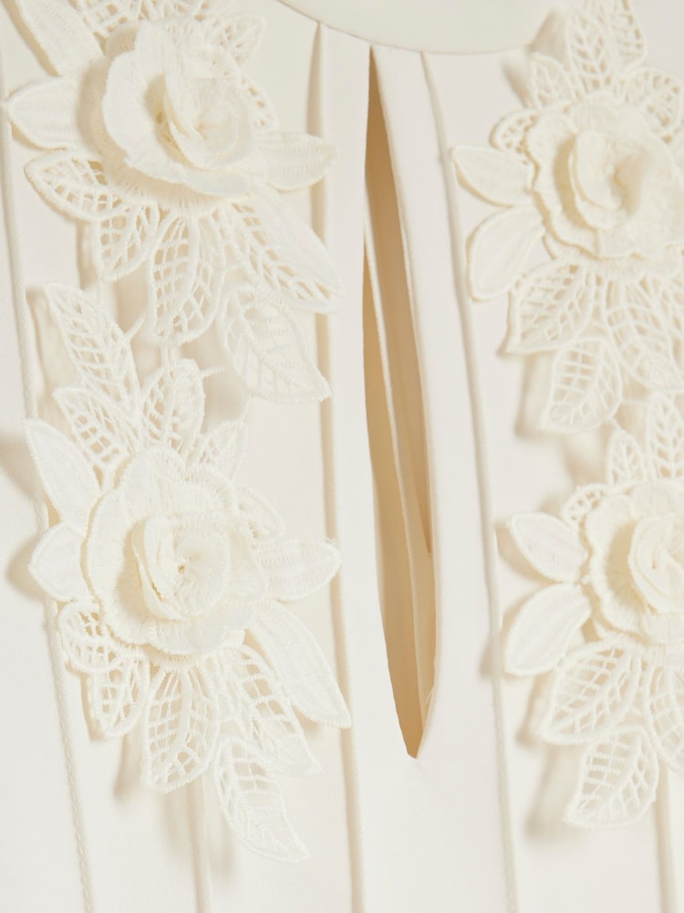 River Island Cream Floral Applique Blouse - Image 6 of 6