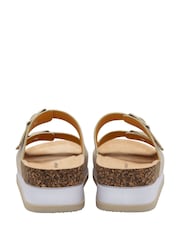 Dunlop Gold Twin Strap Wedge Footbed Mules - Image 3 of 4