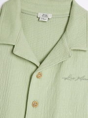 River Island Green Boys Textured Revere Shirt Set - Image 4 of 4